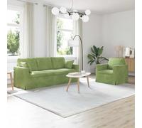 Teenpull Sofá sofá 2 piezas verde claro de terciopelo, muebles tapizados modulares con marco de metal, sofá esquinero para salón y habitación de invitados, solución de asiento cómoda con diseño