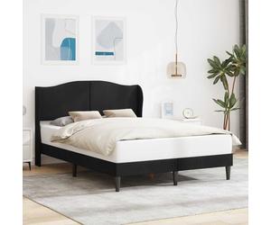 Teenpull Somier de cama de terciopelo negro de 160 x 200 cm con somier de láminas, cama tapizada moderna para dormitorio, habitación juvenil, habitación de invitados, fácil montaje