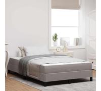 Teenpull Taupe Box Spring Bed with Mattress, 120 x 200 cm upholstered Fabric, Wooden Frame, slatted Base, Modern Bedroom Support, 280 kg Capacity, for Two, Home Assembly