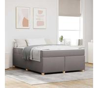 Teenpull Taupe upholstered Bed Frame with Mattress, 160 x 200 cm King Size, Wooden Structure, slatted Base, 280 kg MAX Load, Modern Bedroom Support for Daily Rest