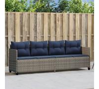 Teenpull Tumbona gris con cojín de ratán sintético, 204 x 69,5 x 55 cm, resistente a la intemperie, con respaldo y reposabrazos ajustables, plegable para terraza, balcón, piscina y sauna