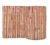 Teenpull Valla de jardín con corteza de 1000 × 50 cm, natural con alambre recubierto de PVC, elemento flexible para jardín, terraza, balcón, protección visual, delimitación, protección contra el