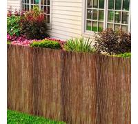 Teenpull Valla de mimbre natural, 180 x 500 cm, valla de mimbre, protección visual, valla de jardín, valla de lamas, enrejado, panel mate, para terraza, balcón, patio, exterior