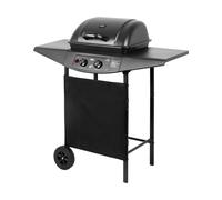 Teesa TSA0080 Barbacoa de gas BBQ 2000, 2 quemadores, 5 kW, negra
