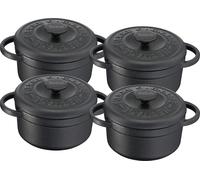 Tefal Heritage - Set minicacerolas de 10 cm, hierro fundido, 0,3 litros, tapa potenciadora de condensación, retención calor, cocción fuego lento, guisos, caramelización, apto para todo tipo de cocinas