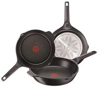 Tefal Aroma- Juego de 3 Sartenes: 3 Sartenes de 22/24/26 cm de aluminio fundido, recubrimiento titanio, sartenes antiadherentes, Thermosport, bordes vertedores, base gruesa, todo tipo de cocinas