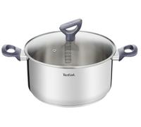 Tefal Cacerola Daily Cook 24 cm - Cacerola de acero inoxidable, base reforzada, aptas para todo tipo de cocinas incluido inducción, gran conductividad y resistencia con materiales reciclados