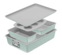 Tefal Ceramik, Set de 5 piezas, Utensilios para Horno, Revestimiento Cerámico, Apilables, Duraderos, Verde Menta