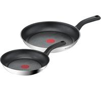 Tefal Comfort Max - Juego de 2 Sartenes, Acero Inoxidable | 2 Sartenes de 24/28 cm, Revestimiento Antiadherente, Thermo-Spot, Diseño resistente y duradero, Apto inducción