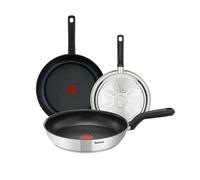 Tefal Comfort Max - Juego de 3 Sartenes, Acero Inoxidable