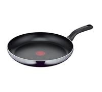 Tefal D52608 Resist - Sartén de 32 cm | Revestimiento antiadherente de titanio seguro | Indicador de temperatura de señal térmica | Fácil limpieza | Tecnología Flame Protect | Negro