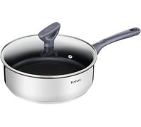 Tefal Daily Cook - Cazo de 24 cm + Tapa, Apto inducción, antiadherente, revestimiento titanio, Thermo-signal, apto lavavajillas y horno, acero inoxidable