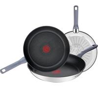 Tefal Daily Cook - Juego de 3 Sartenes 20/24/26 cm, Acero inoxidable