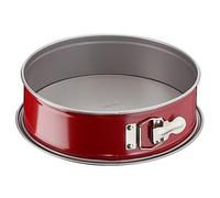 Tefal Delibake J16411 Molde tarta redondo 19 cm, forma redonda desmontable y con gran fondo, revestimiento antiadherente, fácil desmonte, de acero al carbono, con grosor 18/10, rojo