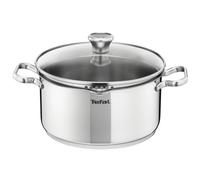 Tefal Duetto - Cacerola de 20 cm, Apto inducción, Thermo-Fusion, apto lavavajillas y horno, marcas de medición, acero inoxidable