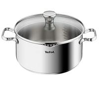 Tefal Cacerola Duetto 24 cm – Apta inducción, Thermo-Fusion, lavavajillas y horno, acero inoxidable