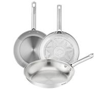 Tefal Duetto On, Set de 3 piezas, Sartenes 20/24/28 cm, Acero Inoxidable, Mango Fijo