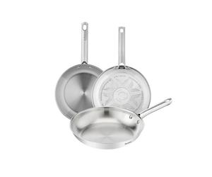 Tefal Duetto On, Set de 3 piezas, Sartenes 20/24/28 cm, Acero Inoxidable, Mango Fijo