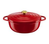 TEFAL E2548904 Air cocotte légere ovale 30x23 cm, fonte d'aluminium rouge, tous feux dont induction