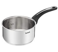 Tefal Emotion - Cacerola de acero inoxidable, 18 cm, 10 años, base gruesa para una difusión de calor homogénea, diseño elegante, mango resistente, inducción E3012904, color plateado