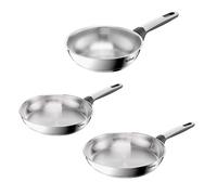 Tefal Emotion+ Set 3 Sartenes 20/24/28 cm, Acero inoxidable premium, Sin revestimiento, Garantía de 10 años, Apta para inducción