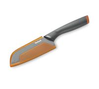 TEFAL Fresh Kitchen Cuchillo Santoku 12 cm, Hoja de Acero Inoxidable con Titanio, Revestimiento Antiadherente, Zona Confort, Funda Protectora de Hoja K1220104