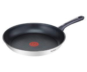 Tefal G7130214, redonda, sartén universal, acero inoxidable, revestimiento de titanio, 175 °C, acero inoxidable