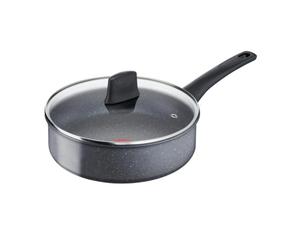 Tefal Healthy Chef, Sartén Guisera 24 cm, Tapa de Cristal, Revestimiento antiadherente, Inducción, Gris