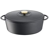Tefal Heritage Cacerola Oval 34x26 cm, Hierro Fundido,7,2 litros, Tapa potenciadora de condensación, retención del Calor, Fuego Lento, guisos, caramelización, Apto para Todo Tipo de cocinas, Cast Iron