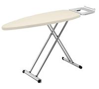 Tefal IB5100 - Tabla de Planchar (Bandeja de Seguridad, Superficie de Planchado al Vapor sin Goteo, Barra integrada, Altura Ajustable), Color Plateado y Beige
