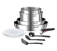 Set de 10 piezas Ingenio Tefal (2 sartenes 22 y 26cm, 2 cazos de 16 y 18cm, mango desmontable, cuchara para servir, espátula, cuchara espaguetis, 2 tapas)