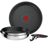Tefal Ingenio Comfort Max - Juego de 3 Sartenes, Acero inoxidable