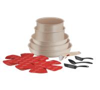 Tefal Ingenio Delight On, Set de cocina de 17 piezas, Mango extraíble, Apilable, Revestimiento antiadherente, Inducción