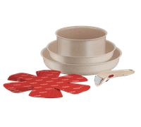 Tefal Ingenio Delight On, Set de cocina de 8 piezas, Mango extraíble, Apilable, Revestimiento antiadherente, Inducción
