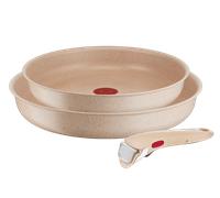 Tefal Ingenio Delight, Sartenes de 24/28 cm, Mango extraíble, Apilables, Revestimiento Antiadherente, Cuerpo de Aluminio 100% Reciclado