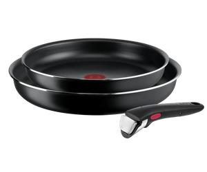 Tefal Ingenio, Easy Cook N Clean, Set sartenes 3 piezas, 22/26 cm + mango extraíble, Revestimiento antiadherente, No inducción
