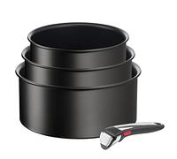 Tefal Ingenio Eco Resist On - Juego de 3 Cazos, Aluminio