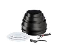 Tefal Ingenio Eco Resist On - Juego de 2 Sartenes 22/26 cm + 2 Cazos 16/20 cm + Guisera 24 cm + Wok 26 cm + Mango extraíble + 4 Accesorios, Apto inducción, antiadherentes