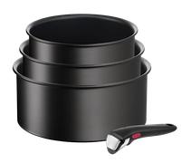 Tefal Ingenio Eco Resist, Set Cazos 16/18/20 cm + Mango extraíble, Antirrayaduras, Aluminio, Inducción