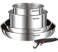 Tefal Juego 5 piezas Ingenio Emotion – Sartenes 24/28 y cazos 16/20, mango extraíble, inducción