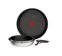 Tefal Ingenio Emotion+, Set de 4 Piezas, Acero inoxidable premium, Revestimiento antiadherente, Mango extraíble, Apilable, Apta con inducción