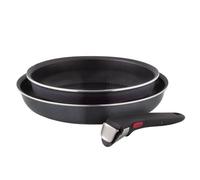 Tefal Ingenio Enjoy - Juego de 2 Sartenes 24/28 cm + Mango extraíble, Apto inducción, antiadherentes, revestimiento titanio, Thermo-signal, calentamiento rápido, apto horno