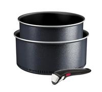 Tefal Ingenio Enjoy, Juego de 3 sartenes ligeras, tecnología Light Tech, mango extraíble, revestimiento titanio, L7239302