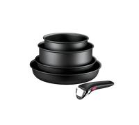 Tefal Ingenio Jordi Cruz, Set de 5 piezas, Sartenes 22/26 cm + Cazos 16/ 20 cm + Mango extraíble, Apilables, Inducción