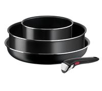 Tefal Ingenio - Juego de 4 piezas, sartén de 26 cm, cacerola 18 cm, sartén 24 cm, mango extraíble, no inducción, revestimiento antiadherente, apilable, fabricado en Francia, Easy Cook N Clean L1539002
