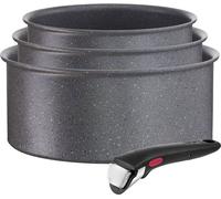 Tefal Ingenio L3969002, juego de cocina, color negro, revestimiento de titanio, color negro, indicador de temperatura, desmontable