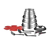 Tefal Ingenio L897SM74, juego de utensilios de cocina, acero inoxidable, acero inoxidable, titanio, color negro, baquelita