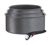 Tefal Ingenio Natural Force, Set cazos 4 piezas, 16/18/20 cm, Mango extraíble, Minerales, Aluminio, Inducción