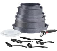 Tefal Ingenio Natural On - Juego de 6 Piezas + 8 Accesorios, Aluminio | 3 Sartenes 22/24/28cm + 2 Cazos 16/20cm + Guisera 24cm + 8 Acc, Apto inducción y horno, Revestimiento antiadherente