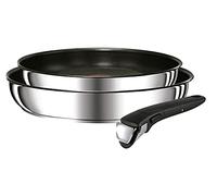 Tefal Ingenio Preference - Juego de 2 Sartenes + Mango extraíble: 2 Sartenes de 24/28 cm de Acero Inoxidable, Mango Intercambiable, sartenes antiadherentes, Thermospot, Apto Todo Tipo cocinas y Horno